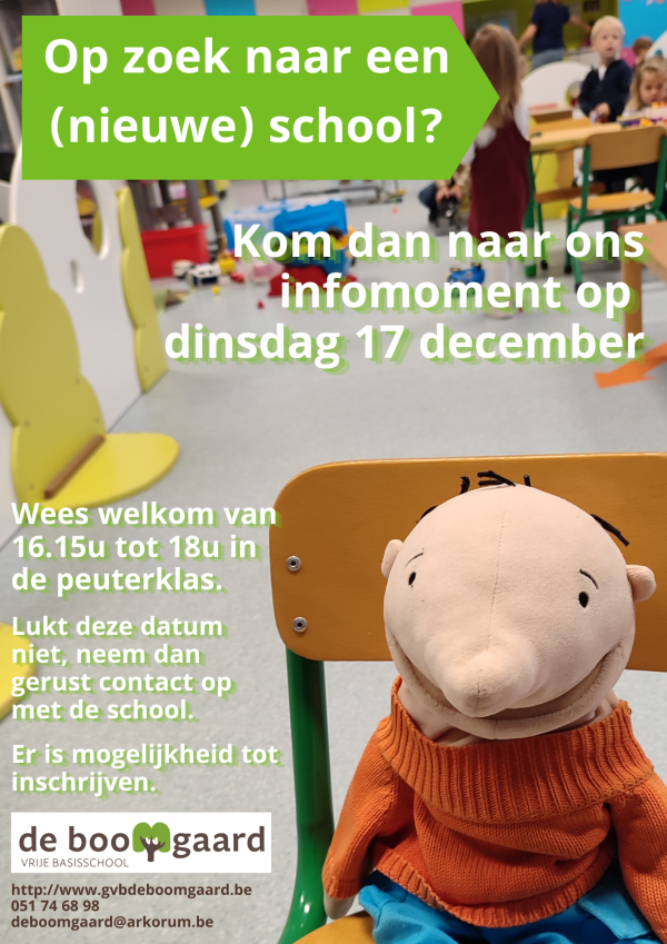 Welkom op ons infomoment!